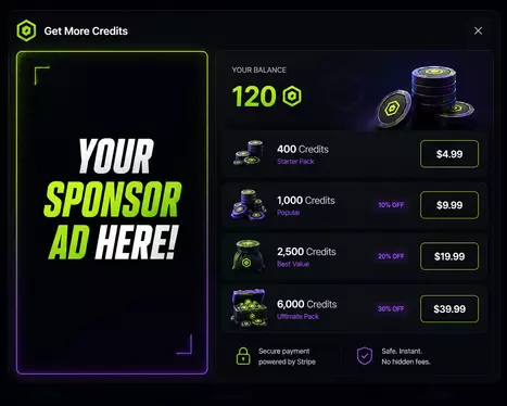 Sponsor placement in the credits flow