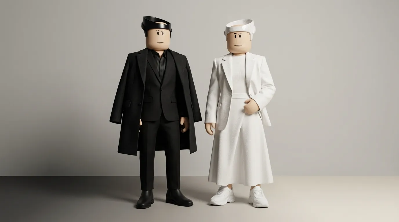 Minimalist Roblox Fashion: Black and White
